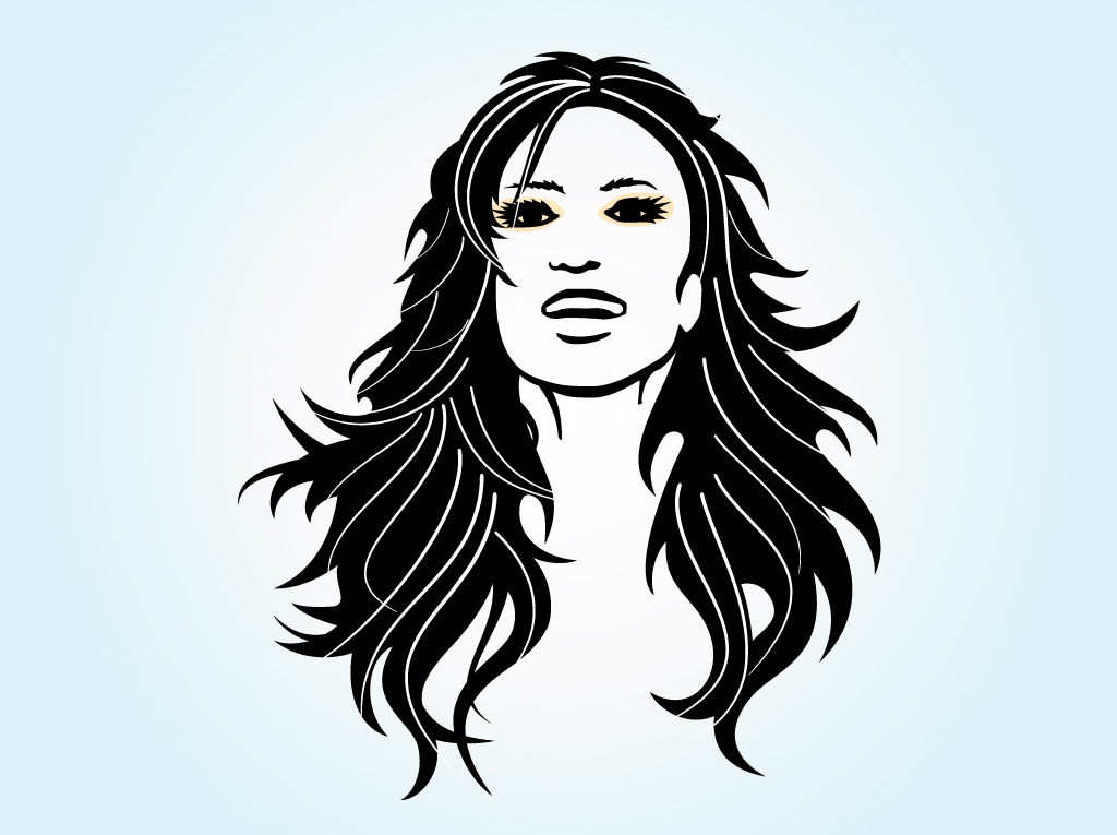 clipart girl with long hair - photo #29