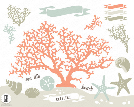 Coral Beach Wedding Clip Art