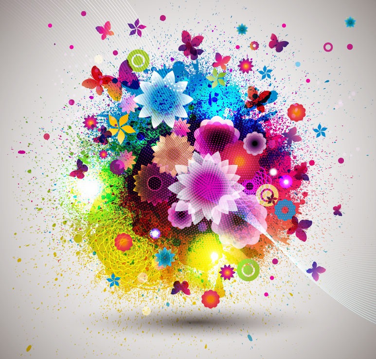 9 Beautiful Abstract Flowers Vector Images Designer Graphic Flower