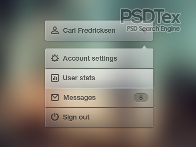 Drop Down Menu PSD