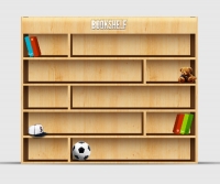 Empty Wooden Bookshelf