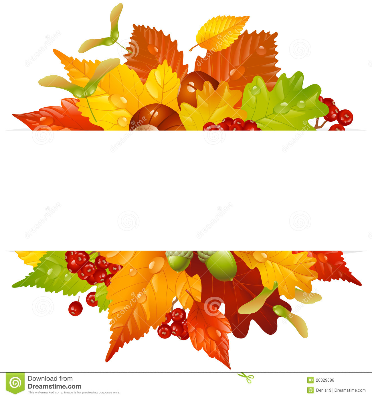 Fall Leaves Border Vector Free