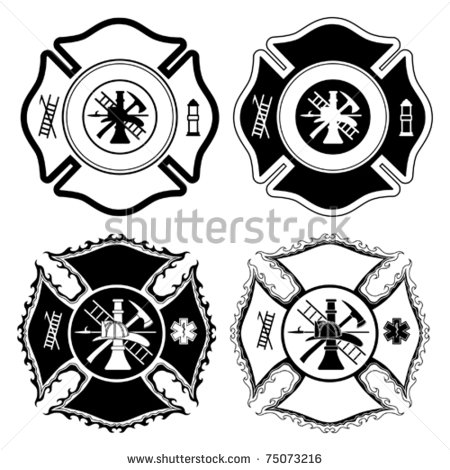 Fireman Maltese Cross Clip Art