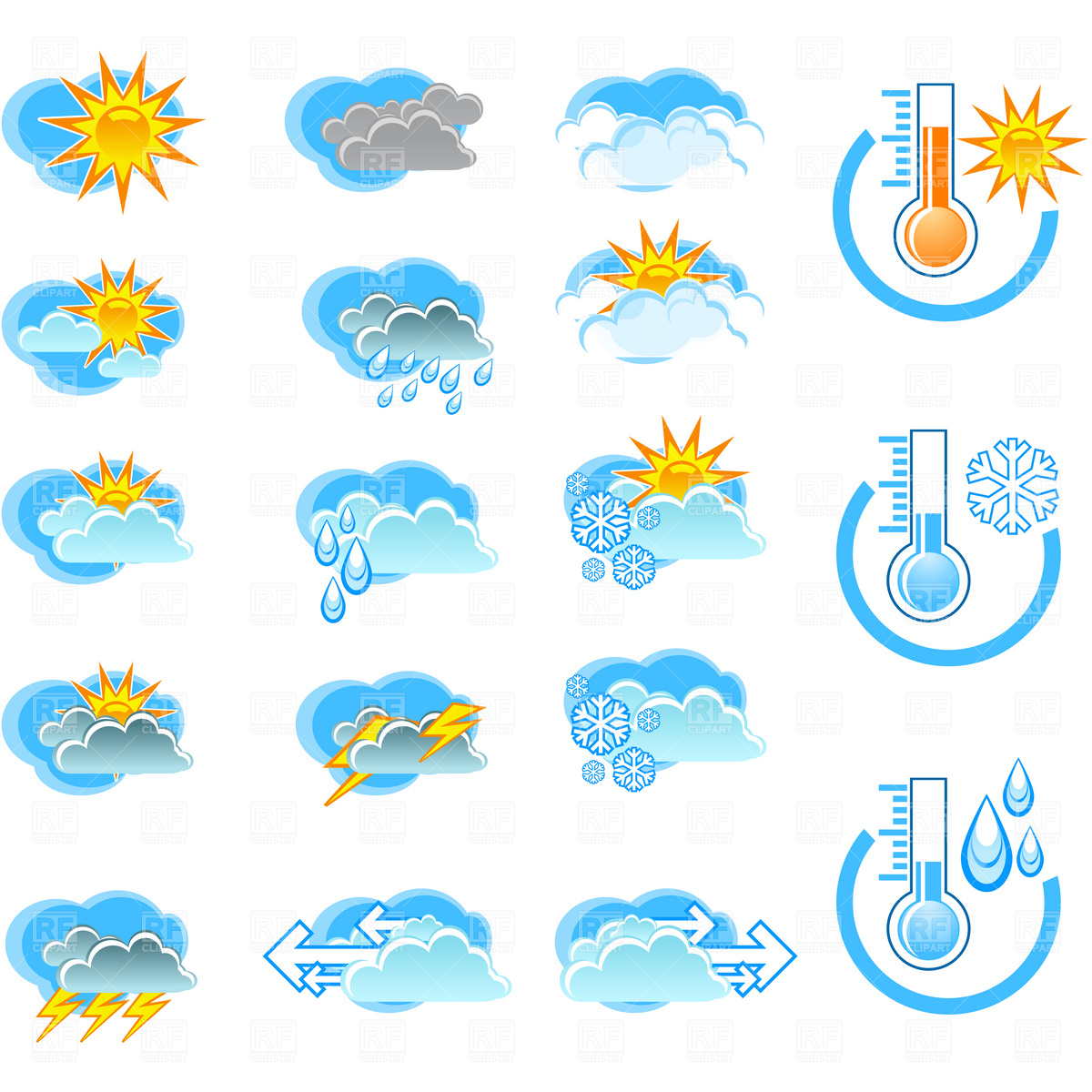 Free Clip Art Weather Forecast Icons