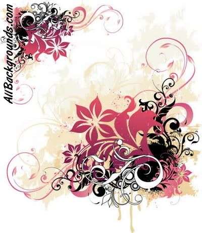 Free Graphic Vector Swirls and Flowers