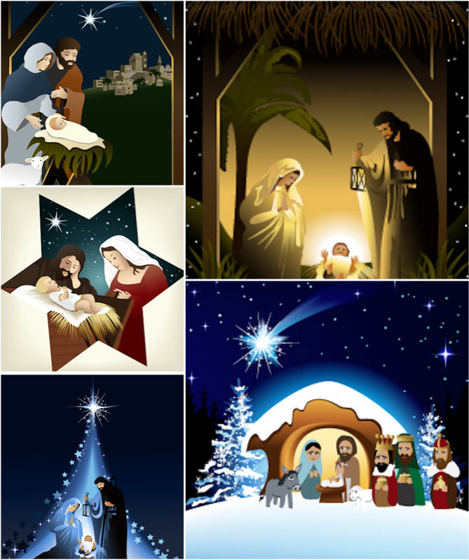 7 Photos of Christmas Nativity Vector