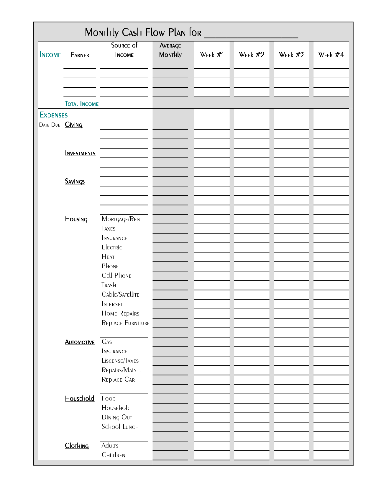 Free Printable Budget Worksheet Template