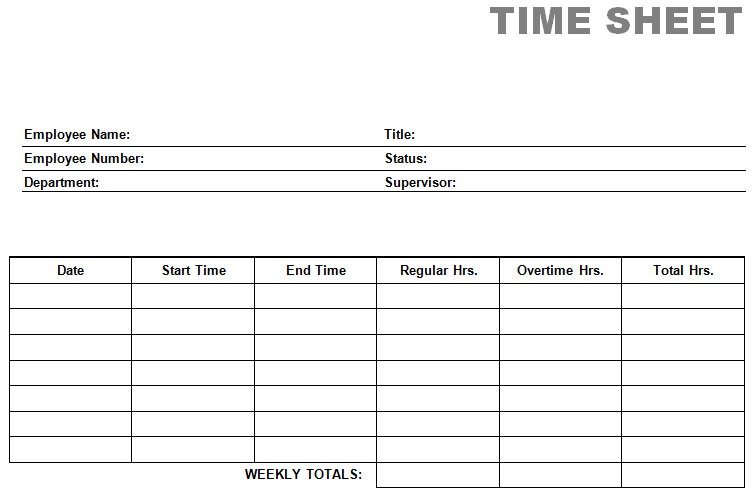 Free Printable Timesheet Templates