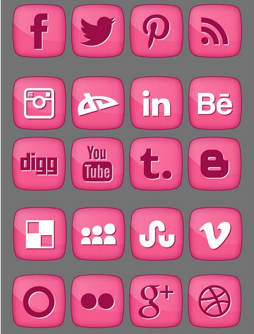 Free Social Media Icons Pink