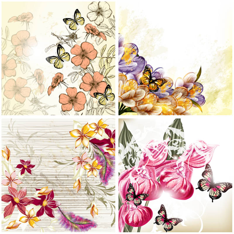 Free Vector Vintage Flower Clip Art