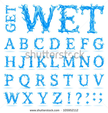 18 Water Letter Font Images