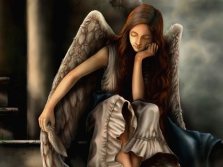 Girl Sad Crying Angel