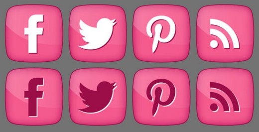 Girly Social Media Icons Girly Social Media Icons
