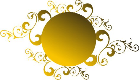 Gold Circle Swirl Clip Art