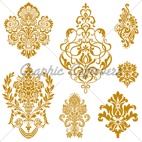 Gold Damask Border Vector