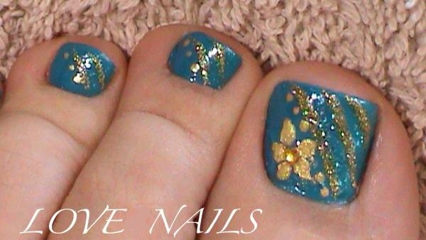 Gold Toe Nail Art Designs