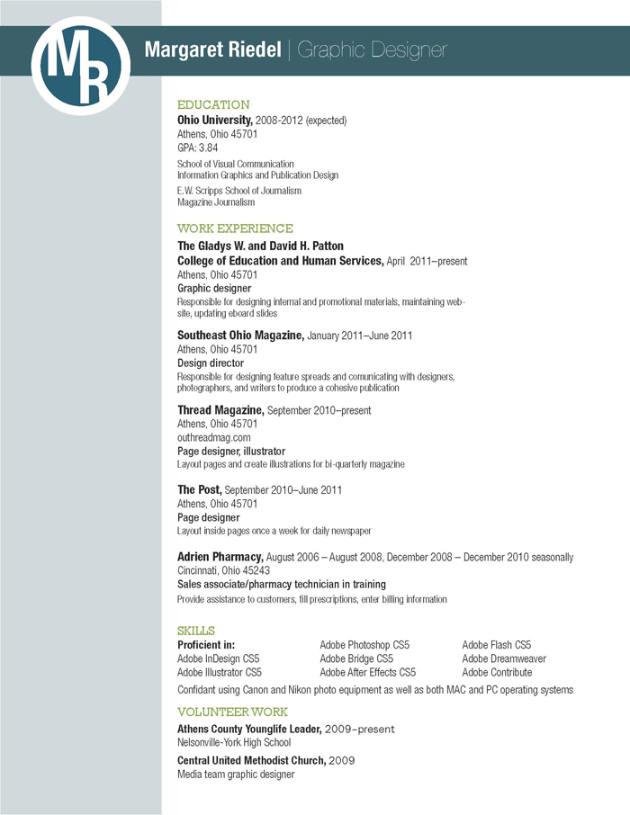 Graphic Design Resume Graphic Design Resume