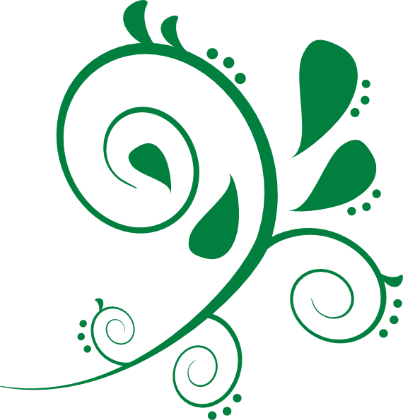 Green Swirl Designs Clip Art