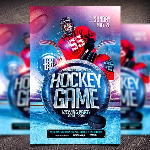 Hockey Match Flyer Template Free