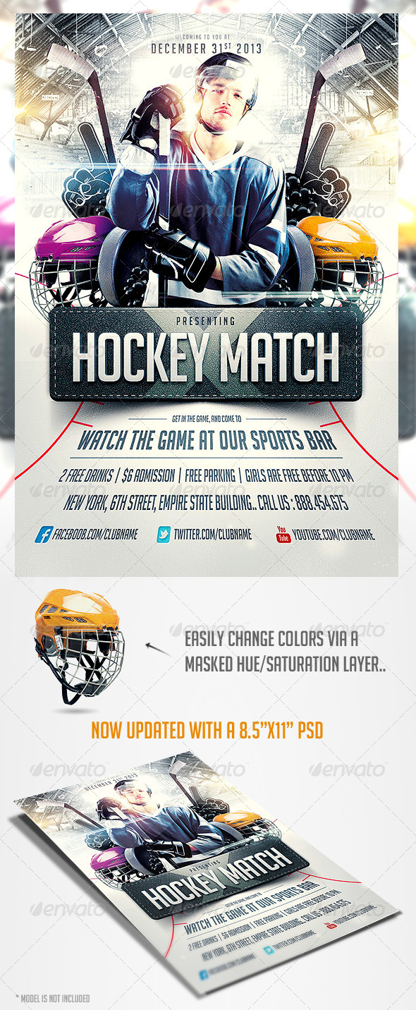 Hockey Match Flyer Template