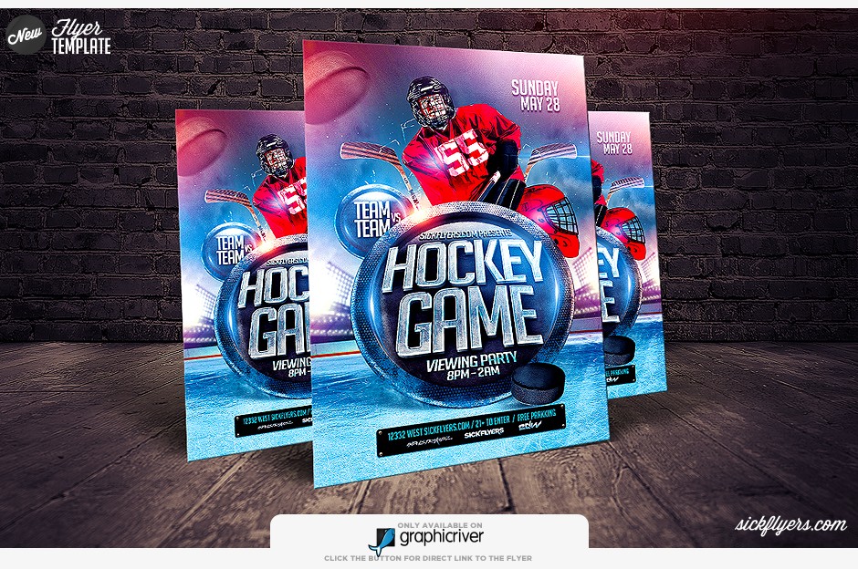 Hockey Match Flyer Template