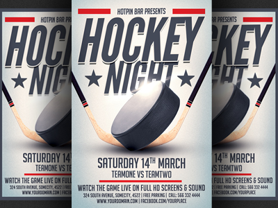 Hockey Match Flyer Template