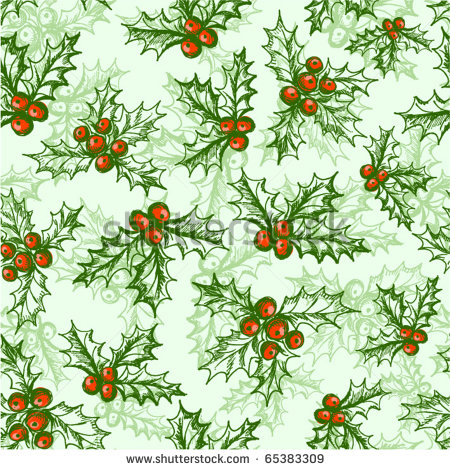 Holly Berry Vector Pattern