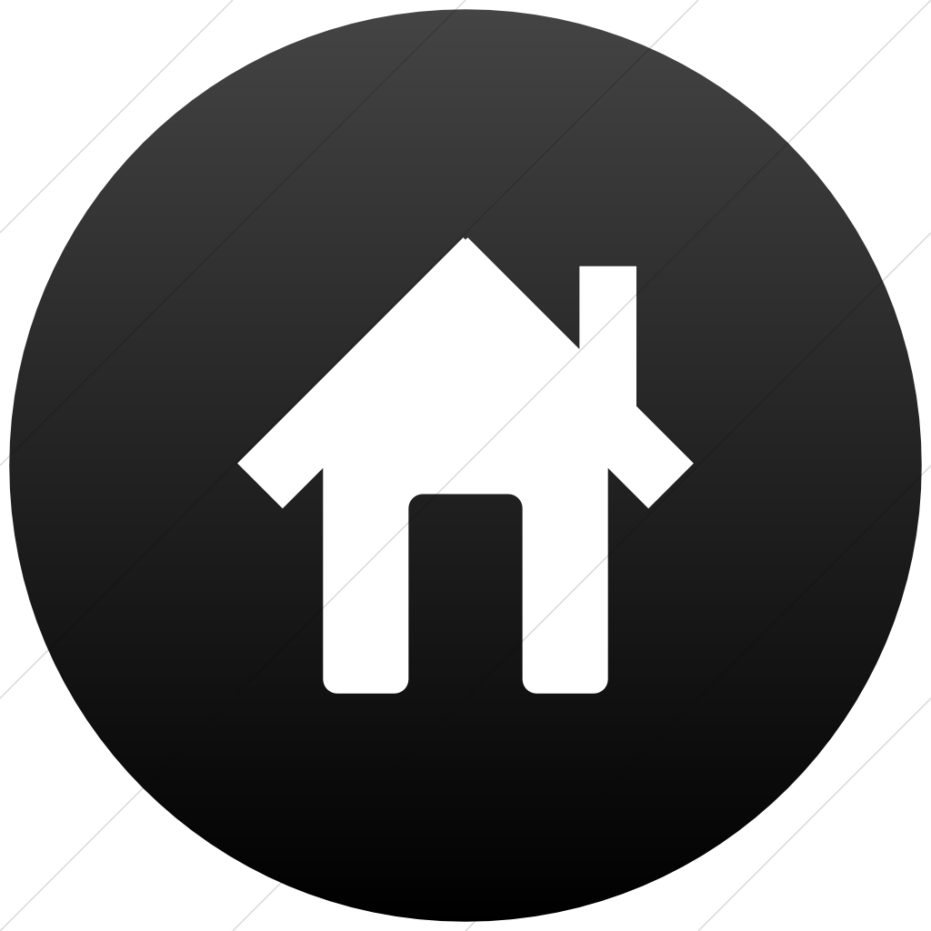 Home Icon Black and White Circle