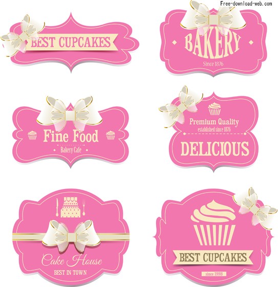 Labels with Ribbon Vector