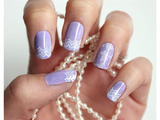 Lavender Nail Art Designs for Weddings