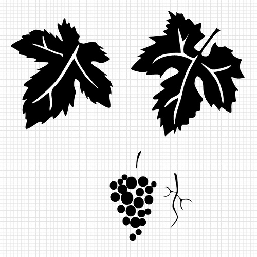 Leaves Grapes Vines Vector