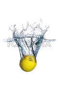 Lemon Falling into Water