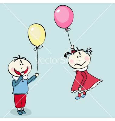 Little Girl with Balloons