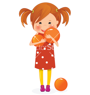 Little Girl with Orange
