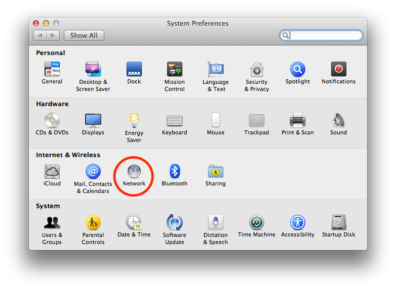 Mac OS X Network Settings