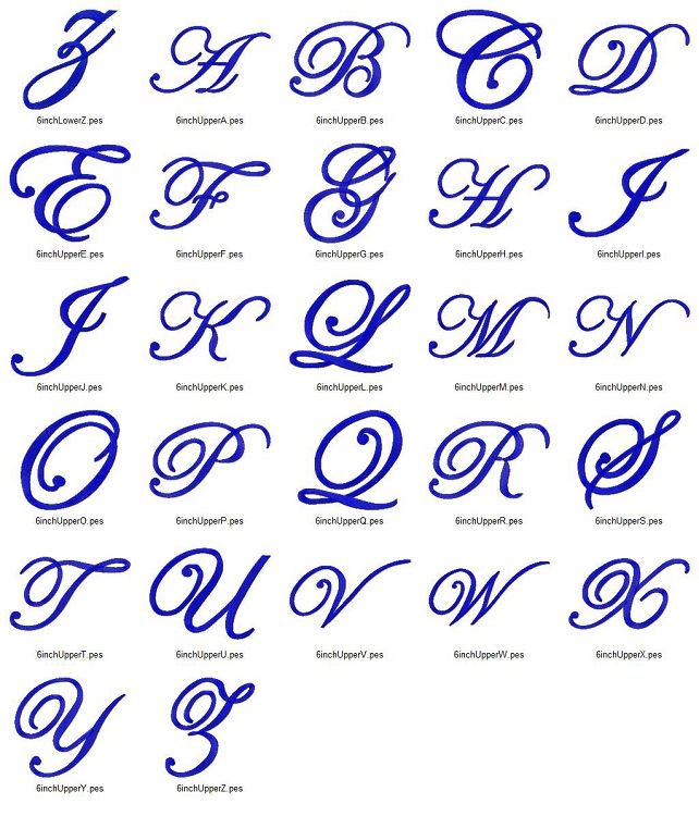 Machine Embroidery Monogram Script Font