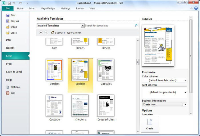 microsoft publisher template free