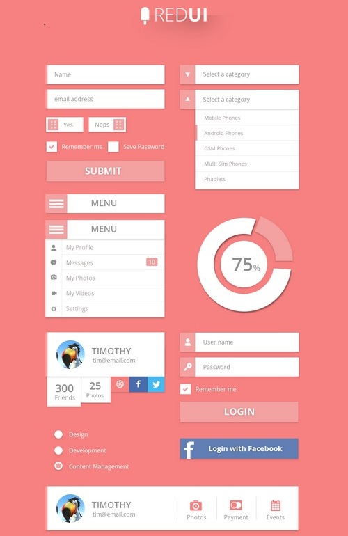 Mobile Flat Design UIMap PSD