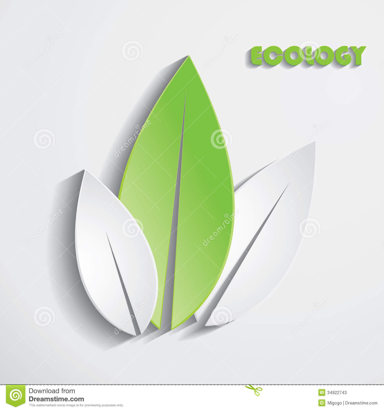 Modern Green Leaf Outline