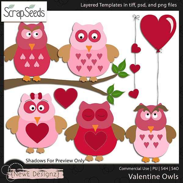 Owl Valentine Template