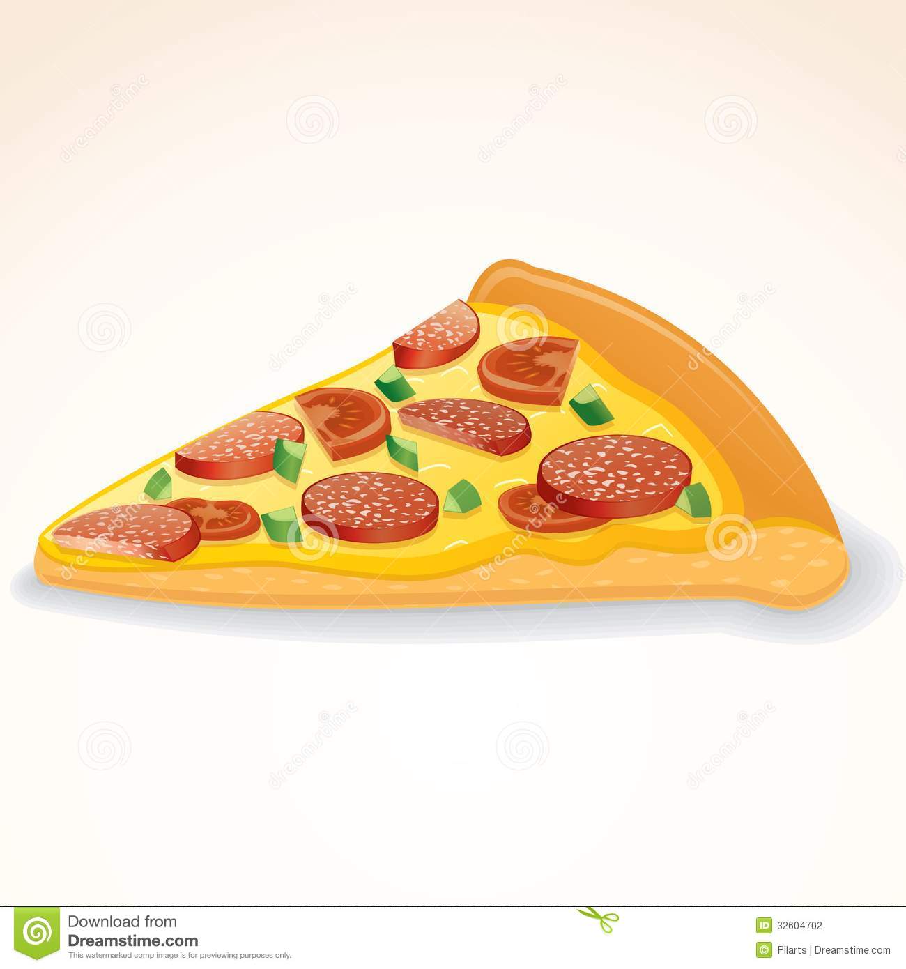 Pepperoni Pizza Slice Clip Art