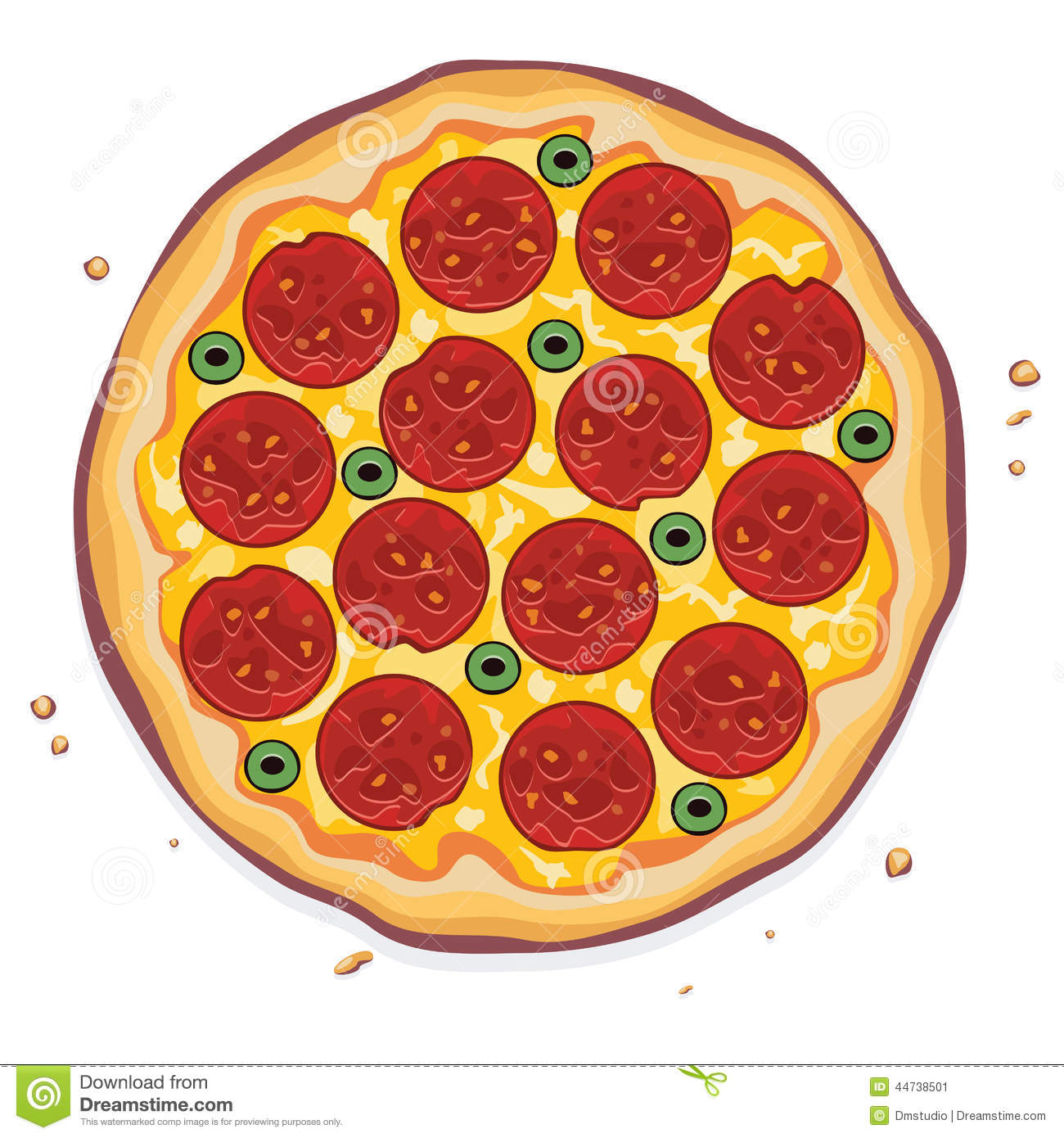 Pepperoni Pizza Slice Vector