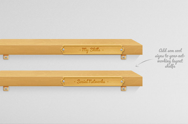 Photoshop PSD Wood Shelves