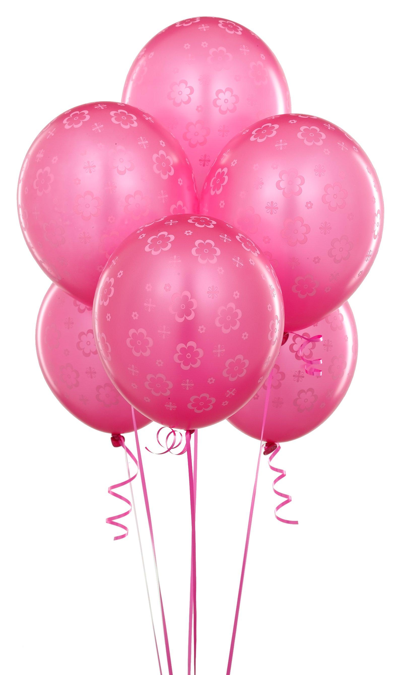 Pink Flowers and Balloons