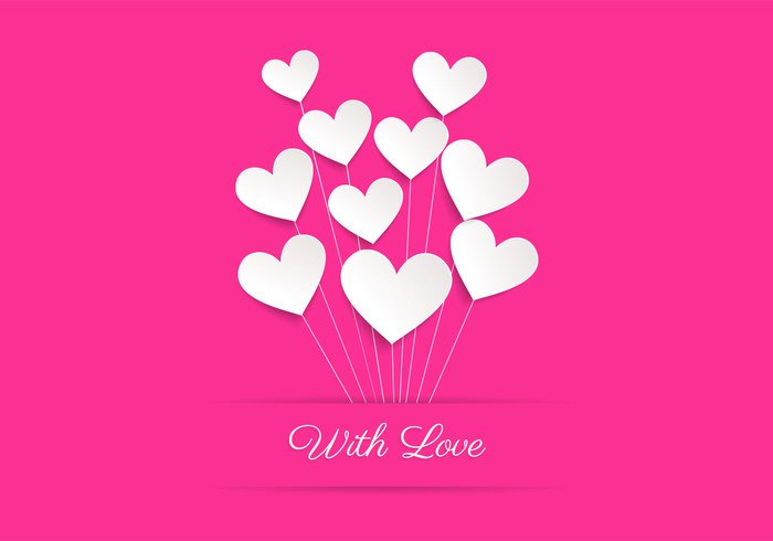 Pink Heart Balloon Vector