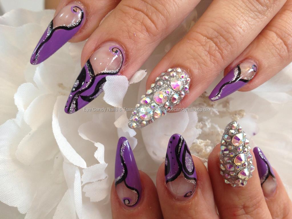 Purple Acrylic Nails Stiletto Purple Acrylic Nails Stiletto