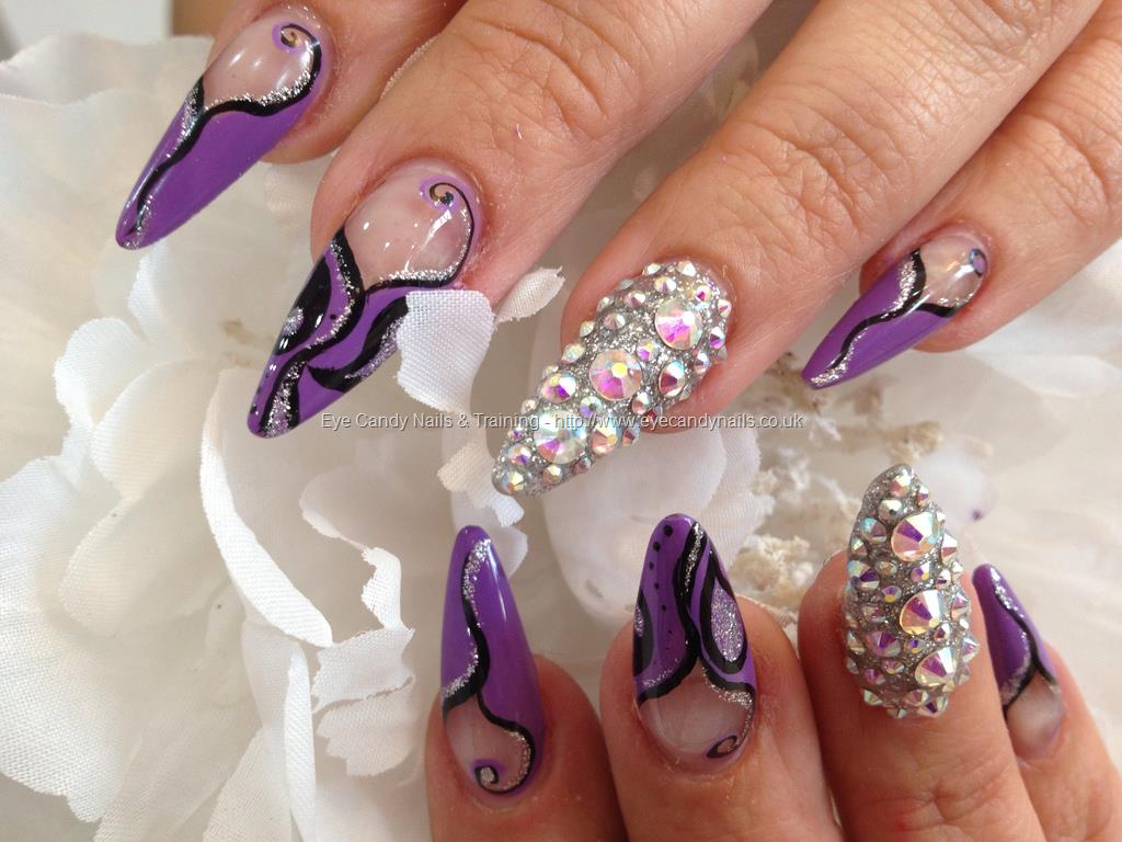 Purple Acrylic Nails Stiletto