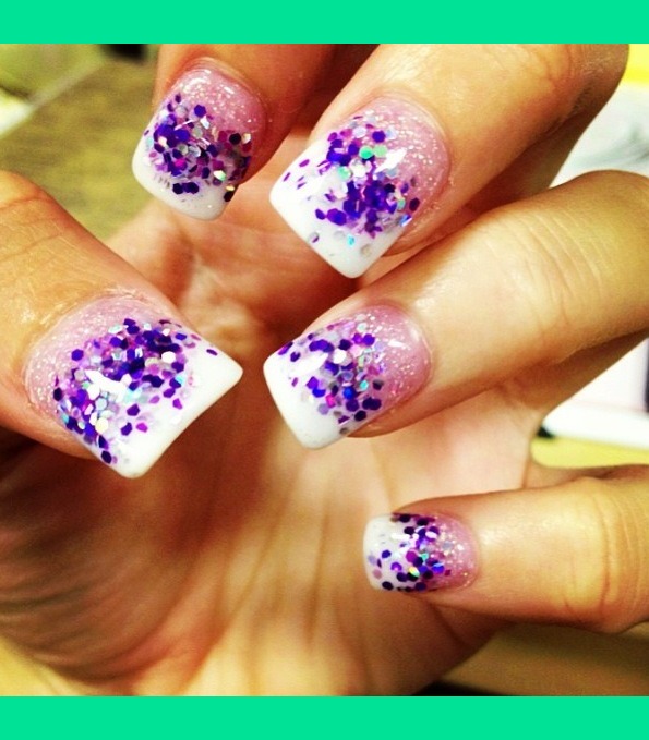 Purple Acrylic Nails