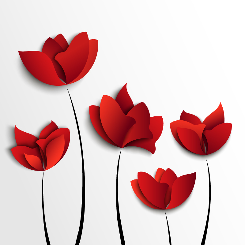 Red Flower Clip Art Vector Free