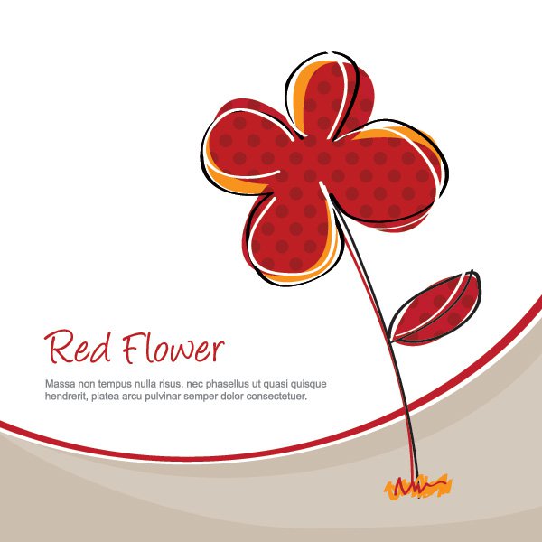 Red Flowers Vector Graphic